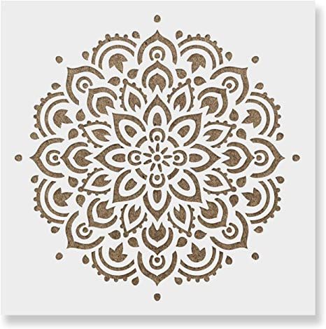 Mandala Stencils Free Printable, Mandala Wall Stencil, Spray Paint Artist, Moroccan Stencil, Mandala Stencils, Stencils Printables, Stencil Material, Stencil Design, Stencil Furniture