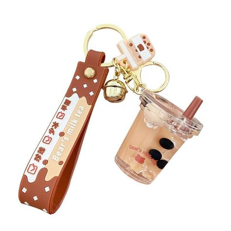 Milk Keychain, Drink Keychain, Boba Keychain, Liquid Keychain, Kawaii Keychains, Keychain For Bag, Floating Car, Pearl Milk Tea, Emo Accessories