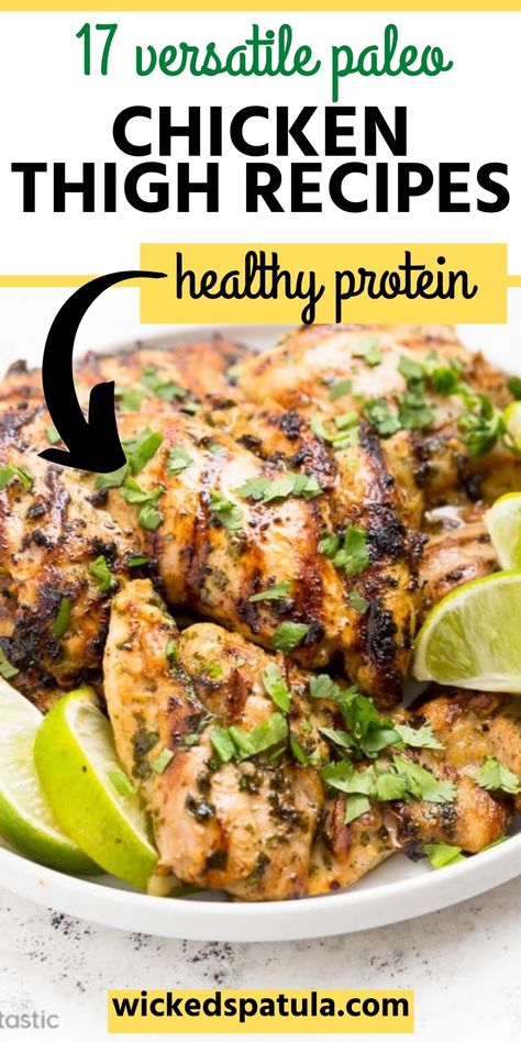 Take a break from chicken breast and be inspired by these delicious paleo chicken thighs recipes. Prepare to be wowed by flavor! The ultimate list of paleo recipes for dinner and delicious ways to eat chicken thighs without worrying about going off plan! Paleo Chicken Thigh Recipes, Ways To Eat Chicken, Paleo Chicken Thighs, Easy Paleo Chicken, Healthy Chicken Thigh Recipes, Keto Chicken Thigh Recipes, Low Calorie Chicken, Chicken Thighs Recipes, Clean Eating Chicken