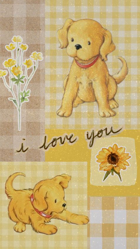 #biscuit #yellow #nostalgia #books Biscuit Drawing, Biscuit The Dog, Dog Wallpaper Aesthetic, The Yellow Wallpaper Book, Pink And Yellow Aesthetic, Yellow Core Aesthetic Wallpaper, Golden Books Aesthetic, Yellow Book Aesthetic Vintage, Puppy Collage Wallpaper