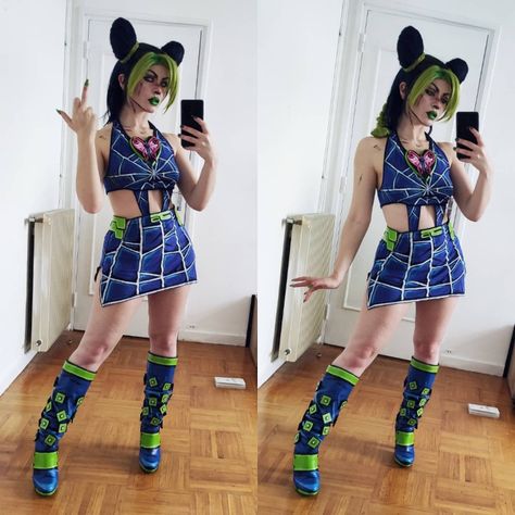 Jolyne Kujo Outfit Ideas, Part 6 Jotaro, Jolyne Kujo Cosplay, Jolyne Cosplay, Jojo Cosplay, I Like Myself, Maleficent Wings, Snake Pants, Jolyne Kujo