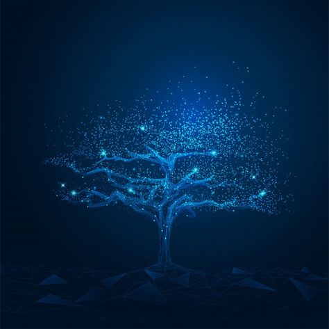 Blue Tree, Futuristic Technology, Wireframe, Interface Design, Tree Designs, Tree Of Life, Premium Vector, Eden, Graphic Resources