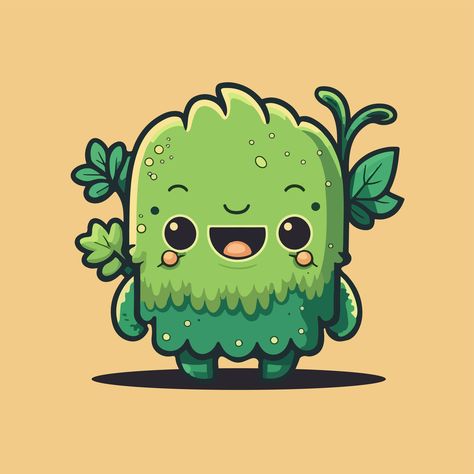 Alien Illustration Character Design, Cute Monster Illustration, Alien Drawing, Doodle Monster, Alien Drawings, Cute Alien, Monster Illustration, Green Monster, Cartoon Monsters