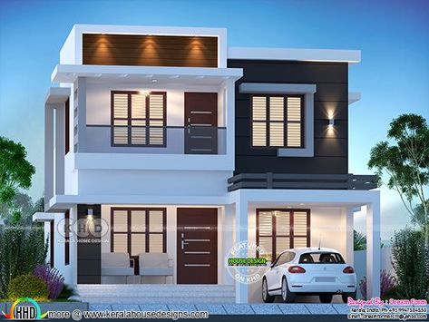 4 bedroom 1775 sq.ft modern home design New Model House, Kerala Home Design, Modern Contemporary House, 4 Bedroom House Designs, Modern Contemporary House Plans, Bedroom Decor Gray Walls, Bedroom Decor Gray, Flat Roof House, Kerala Home