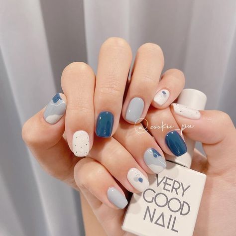 Minimal Nails Art, Makeup Nails Art, Elegant Nail Art, Hello Nails, Subtle Nails, Nail Blue, Trendy Nail Art Designs, Simple Gel Nails, Minimal Nails