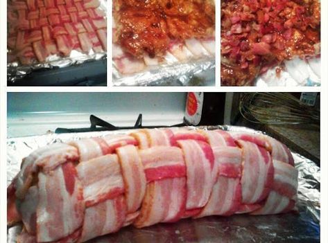 The Infamous BACON EXPLOSION! Bacon Lattice, Bacon Explosion, Bacon Weave, Lattice Pie, Paleo Recipies, Pork Entrees, Cheat Meal, Delish Recipes, Pork Sausage