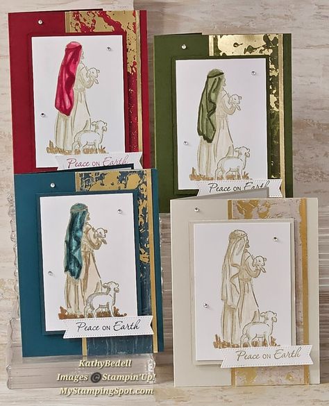 The Shepherd’s Care Class | My Stamping Spot Create Christmas Cards, Stamped Christmas Cards, Beautiful Christmas Cards, Christmas Blessings, Stampin Up Christmas Cards, Stampin Up Christmas, Religious Christmas, Diy Christmas Cards, Christian Christmas