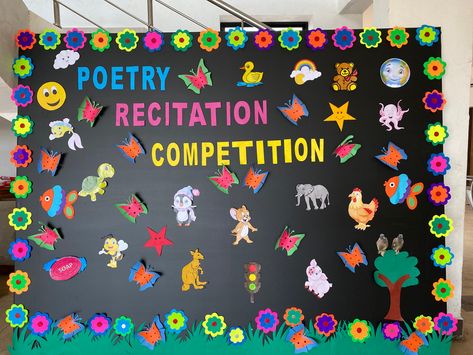 Board decoration Recitation Competition Decoration, Fancy Dress Competition Board Decoration, Poem Recitation Competition, Poem Recitation, Heading Design, Fancy Dress Competition, School Board Decoration, Classroom Management Tool, School Displays