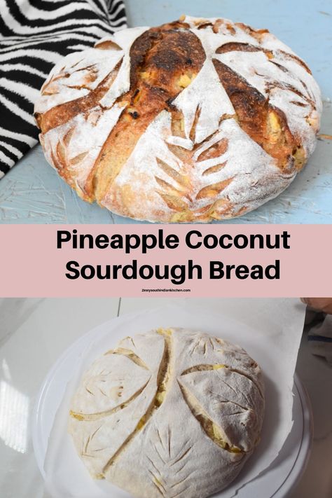 Loafs Recipes, Best Sourdough Starter Recipe, South Indian Kitchen, Cooked Pineapple, Pineapple Bread, Pastries Recipes, Pineapple And Coconut, Sourdough Starter Discard Recipe, Coconut Bread