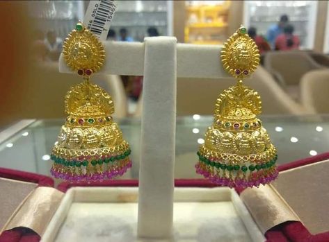 Heavy Buttalu Earrings Gold Bridal, Buttalu Earrings Gold Bridal Latest, Buttalu Earrings Gold Bridal, Buttalu Earrings Gold, Buttalu Earrings, Gold Buttalu, Pretty Gold Necklaces, Gold Jhumkas, Jhumka Designs