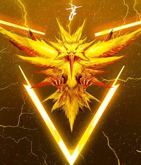 Pokemon Go Zapdos Instinct by DJBshadow Zapdos Art, Thunder Pokemon, Moltres Pokemon, Zapdos Pokemon, Rayquaza Pokemon, Phoenix Wallpaper, Kartu Pokemon, 150 Pokemon, Team Valor