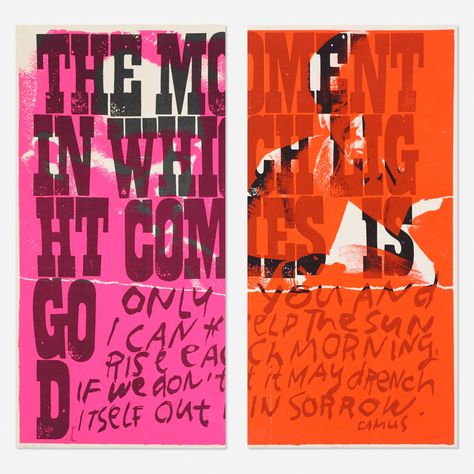 415: CORITA KENT (SISTER MARY CORITA), only you and i (diptych) < Art + Design, 18 July 2019 < Auctions | Wright: Auctions of Art and Design Corita Kent, James Rosenquist, Claes Oldenburg, Jasper Johns, Roy Lichtenstein, Creative Typography, Art Basel, Andy Warhol, Art Center