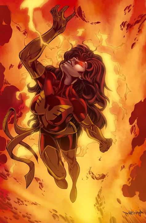 Dark Phoenix by maehao on DeviantArt Phoenix Comic, Phoenix Marvel, Marvel Jean Grey, Thor Cosplay, Jean Gray, Avengers Spiderman, Jean Grey Phoenix, Mike Deodato, Dc Art