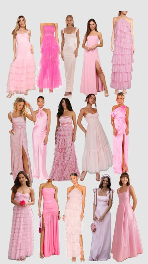 #pink #bridesmaid #bridesmaiddress #pinkbridesmaid #wedding #bridesmaidinspo Pastel Pink Bridesmaid Dresses, Hot Pink Bridesmaid Dresses, Hot Pink Bridesmaids, Blush Pink Bridesmaid Dresses, Dress Pastel, Pink Bridesmaid Dresses, Garden Party Wedding, Cute Prom Dresses, Color Pastel