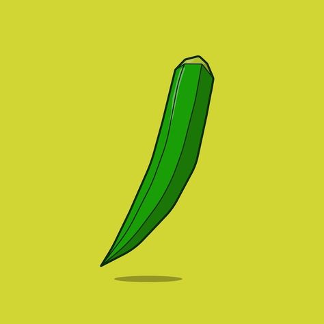 Vector fresh okra vegetable vector illus... | Premium Vector #Freepik #vector Freepik Illustration, Okra Vegetable, Fresh Okra, Alphabet Letter Templates, Vegetable Illustration, Pinterest Design, Vector Icons Illustration, Okra, Letter Templates