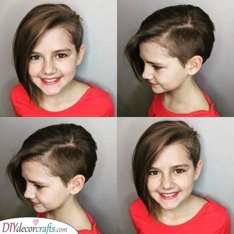 Shaved on the Side - Brilliant and Stunning Girls Pixie Haircut, Kids Short Haircuts, Haircuts For Girls, Girls Short Haircuts, Cute Short Haircuts, Cool Short Hairstyles, Girl Haircut, Kids Hair Cuts, Girl Haircuts