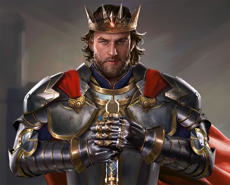 King Arthur by Mushk RizviStuff that I normally don't do but decided to try it out. The turnaround was quite faster than expected xD done for Murka games. King Arthur Characters, King Arthur Legend, Roi Arthur, King Art, King Arthur, Fantasy Warrior, Medieval Fantasy, Book Inspiration, Dnd Characters