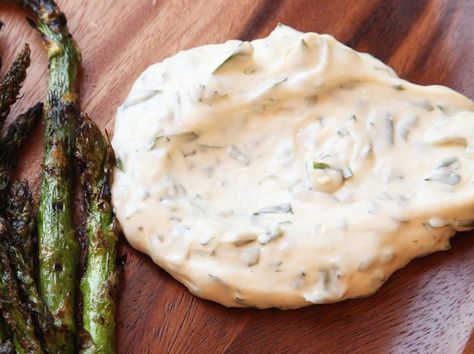 Tarragon and Lemon Aioli Tarragon Aioli Recipe, Lemon Aioli, Aioli Recipe, Mayonnaise Recipe, Grilled Asparagus, Serious Eats, Most Popular Recipes, Aioli, Grilled Vegetables