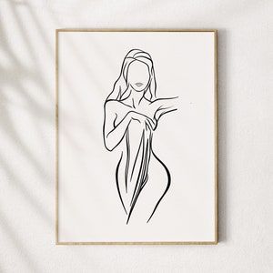 Female Body Art, Minimalist Drawing, Picasso Art, Woman Drawing, Silhouette Art, Drawing Prints, Minimalist Prints, Bathroom Art, Stitching Art