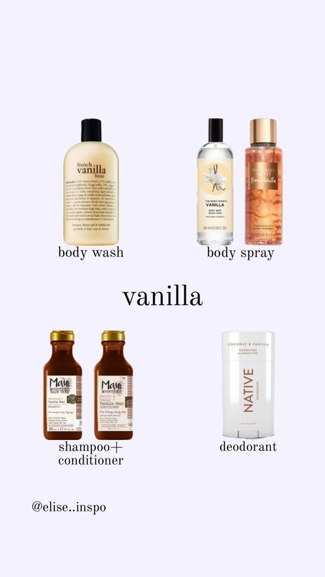 #vanilla #vanillagirl #deoderant #showerwash #conditioner #shampoo #bodyspray #victoriasecret #victoriasecretspray #bodyshop #bodyshopspray Vanilla Shampoo And Conditioner, Conditioner Aesthetic, Coconut Shampoo And Conditioner, Vanilla Shampoo, Victoria Secret Spray, Maui Moisture, Coconut Shampoo, Natural Hair Growth Tips, Vanilla Coconut