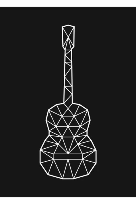 Polygon acoustic guitar abstract design. A nice abstract guitar design will make a nice unusual gift for any guitarist or anyone who loves guitars. Color white Guitar Abstract, Abstract Guitar, Polygon Art, Unusual Gift, Pinterest Projects, Heart Tree, Guitar Design, Unusual Gifts, Design T Shirt