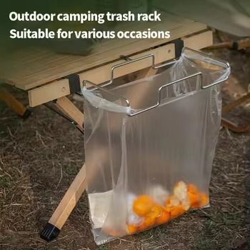 Outdoor Camping Picnic Trash Bag Holder Stainless Steel Kitchen Household Garbage Hanging Storage Rack Stand Outdoor Tool - AliExpress Trash Bag Holder, Garbage Bag Holder, Garbage Storage, Picnic Backpack, Garbage Bags, Outdoor Tools, Camping Picnic, Trash Bag, Hanging Storage