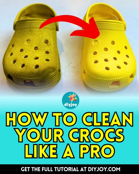 How To Clean Your Crocs, How To Wash Crocs, How To Clean Crocs Shoes, How To Clean Crocs, Cleaning Crocs, Clean Crocs, Giant Bubble Wands, Diy Bean Bag, Stinky Shoes