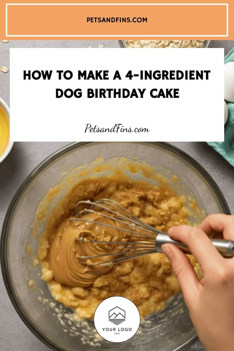 Discover the simple steps for creating a delightful dog birthday cake using only 4 basic ingredients. Treat your beloved furry friend to a special homemade dessert that is sure to make their tail wag with joy. This easy recipe ensures a tasty and pet-friendly cake for celebrating your pup's special day in style! Small Dog Birthday Cake Recipes, Best Dog Birthday Cake Recipe, Dog Birthday Desserts, Mini Dog Birthday Cake Recipe, Dog Friendly Cupcakes Birthdays, Dog Cake Mix Recipe, 4 Ingredient Dog Cake, Dog Friendly Cake Easy, Dog Treats Homemade Cake