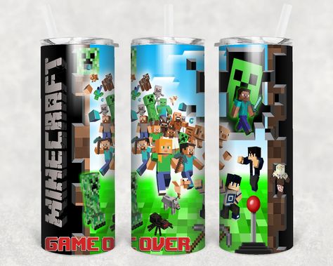 tumbler wrap Minecraft for Hogg, Makerflo and other 20oz Straight Fortnite Tumbler Ideas, Minecraft Tumbler Ideas, Fortnite Tumbler, Gaming Tumbler Ideas, Minecraft Sublimation Designs, Minecraft Tumbler, Dnd Tumbler Cup, Minecraft Games, Reusable Cups