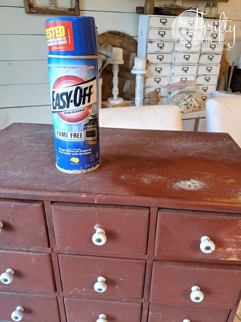 Easy Off Wood Stripping, Easy Off Furniture Stripping, Diy Apothecary Cabinet, Easy Off Oven Cleaner, Furniture Stripping, Oven Cleaning Easy, Diy Apothecary, Paint Stripping, Wood Entryway