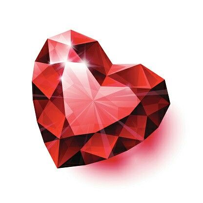 Heart Gem, Ruby Heart, Gem Nails, Red Ruby, Diamond Heart, Heart Shape, White Background, Ruby, Red