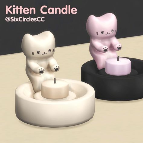 Warm Paws Kitten Candle - Screenshots - The Sims 4 Build / Buy - CurseForge Sims 4 Curseforge, Sims 4 Candle Cc, Sims 4 Cc Candles, Sims 4 Cat Cc, Sims 4 Shabby Chic, Sims Furniture, Cute Candles, Best Mods, Sims 1