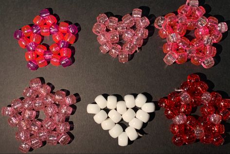 Kandi Heart Tutorial, Kandi Strawberry, Kandi Heart, Kandi Charms, Kandi Cuff Patterns, Kandi Beads, Kandi Inspo, Diy Kandi Bracelets, Kandi Cuffs