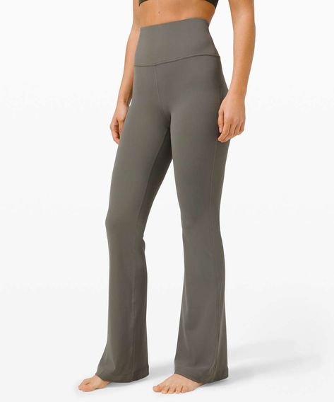 Lululemon Groove Pant Flare Super High-Rise *Nulu - Grey Sage - lulu fanatics Saving List, Lululemon Groove Pants, Gymnastics For Beginners, Pant Flare, Sporty Lifestyle, Lululemon Groove Pant, Bath Body Works Candles, Cozy At Home, Flare Legging