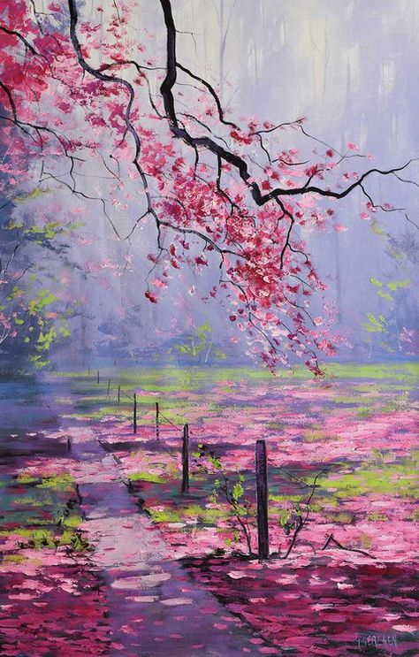 Graham Gercken, Woodland Path, Oil Painting Nature, Landscape Paintings Acrylic, Landscape Art Painting, Oil Painting Portrait, Simple Acrylic Paintings, Nature Art Painting, Blossom Trees