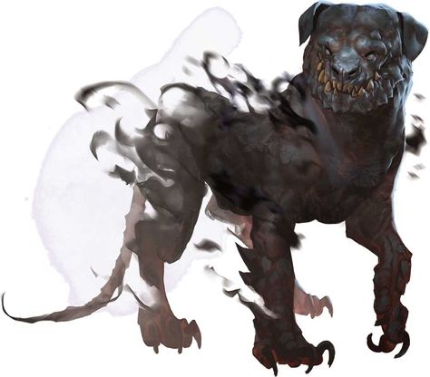 Monsters for Dungeons & Dragons (D&D) Fifth Edition (5e) - D&D Beyond Shadow Mastiff, 5e Monsters, Sif Dark Souls, Shadow Creatures, Shadow Monster, Mega Pokemon, Adventure Theme, Dnd Monsters, Mythical Beast