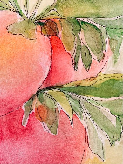 watercolor/micron pen #artoftheday Micron Pen, Watercolor Wash, Pen And Watercolor, Quick Sketch, Art Day, Apples, Art Inspo, Art Photography, Pen