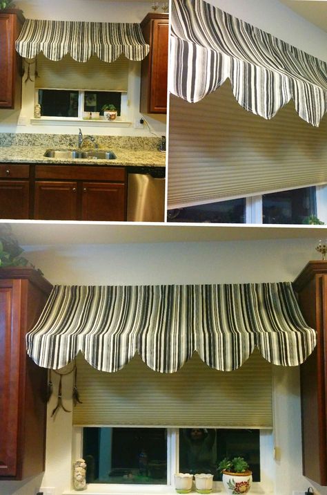 Awning Curtains Kitchen, Diy Indoor Awning, Indoor Awnings, Vintage Booth Display, Diy Awning, Vintage Booth, Metal Awning, Kitchen Windows, Diy Swimming Pool