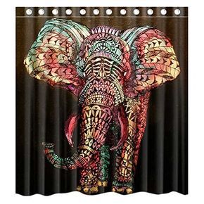 13 elephant shower curtains you'll never forget 3d Curtains, Elephant Home Decor, Elephant Shower, Shower Curtain Sizes, Colorful Elephant, Bathroom Shower Curtain, Bathroom Themes, Bathroom Red, Ideas Hogar