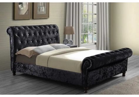 Chesterfield Upholstered Sleigh Bed Frame Free delivery Cash on delivery Tomorrow delivery #Sleigh #sleigh #sleighbed #sleigh bed #sleighbed #sleighbeds #sleighbeduk Crushed Velvet Bed, Contemporary Bed Frame, Sleigh Bed Frame, Upholstered Sleigh Bed, Cool Bunk Beds, Old Beds, Sleigh Bed, Double Bed Frame, Sleigh Beds