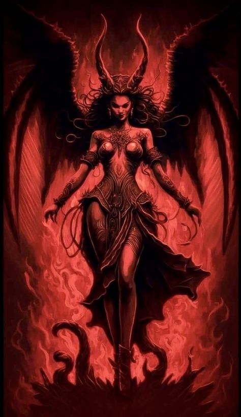 Lillith Goddess, Female Demons, Dark Evil, Gothic Fantasy Art, Dark Art Tattoo, Occult Art, Demon Art, Goddess Art, Beautiful Dark Art