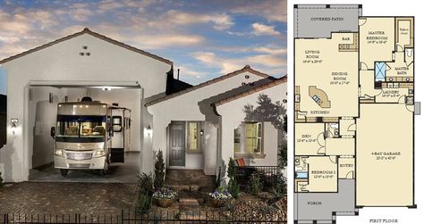 rv port homes floor plans | Surging Demand for Homes with RV Parking | John Burns Real ... Copper Roof House, Rv Garage Plans, Garage Apartment Floor Plans, Garage With Living Quarters, Barn With Living Quarters, Garage To Living Space, Rv Garage, Barndominium Plans, Garage Apartment Plans