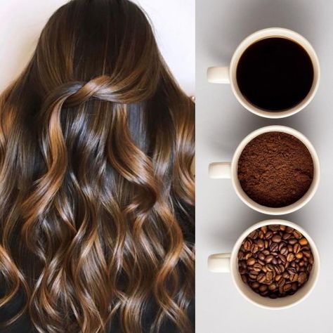 Diy Natural Hair Color, Coffee Color Hair, Coffee Hair Color, Coffee Hair Dye, Homemade Hair Dye, Organic Hair Dye, Healthy Hair Colors, Diy Hair Dye, Natural Brown Hair