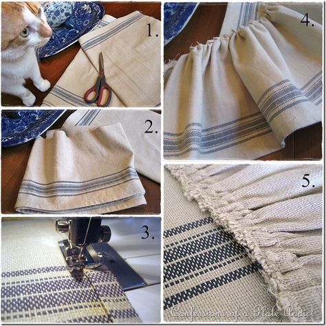 page Table Scarf Ideas, Vintage Grain Sack, French Accent, Table Scarf, Table Runner Diy, Scarf Ideas, Thrifty Decor Chick, Dresser Scarf, Savvy Southern Style