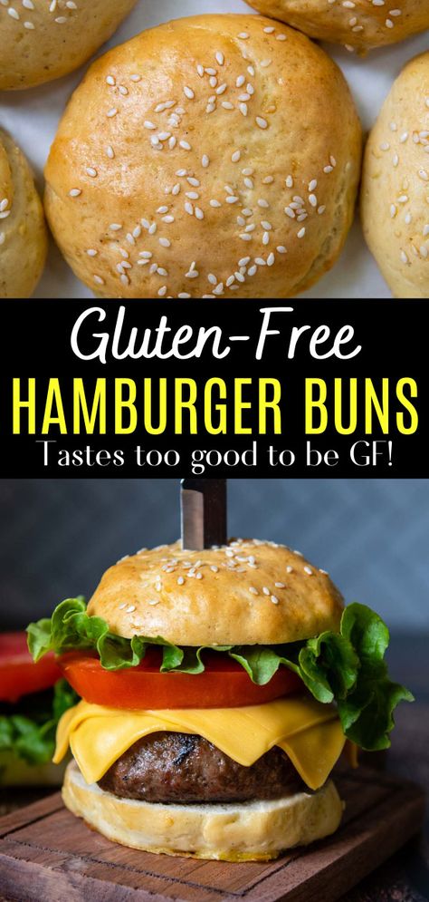 Gluten Free Hamburger Buns Recipe, Gluten Free Hamburger Buns, Gluten Free Hamburger, Homemade Burger Buns, Burgers Chicken, Gluten Free Burger, Homemade Hamburger Buns, Gluten Free Buns, Grain Bread