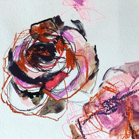 Line Exploration | Wendy Brightbill Studio Flowers Paintings, Gcse Art Sketchbook, Abstract Flower Art, Abstract Floral Art, Abstract Watercolor Art, Abstract Flower Painting, Bohemian Art, Gcse Art, A Level Art