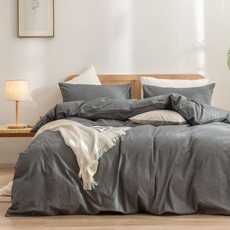 Grey Duvet, Bedding Sets Grey, 100 Cotton Duvet Covers, Queen Size Duvet Covers, Comfortable Chic, King Size Duvet Covers, King Size Duvet, Home Bedding, Cotton Sheet Sets