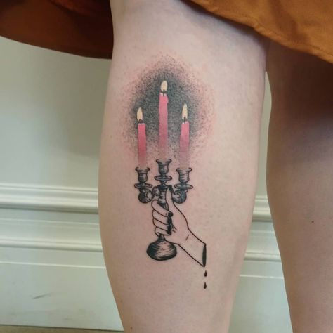 Candelabra Tattoo, Southern Gothic Tattoo, Victorian Gothic Tattoo Ideas, Candlestick Tattoo, Gravestone Tattoo, Corset Tattoo, Icarus Tattoo, Related Tattoos, Healthy Bodies