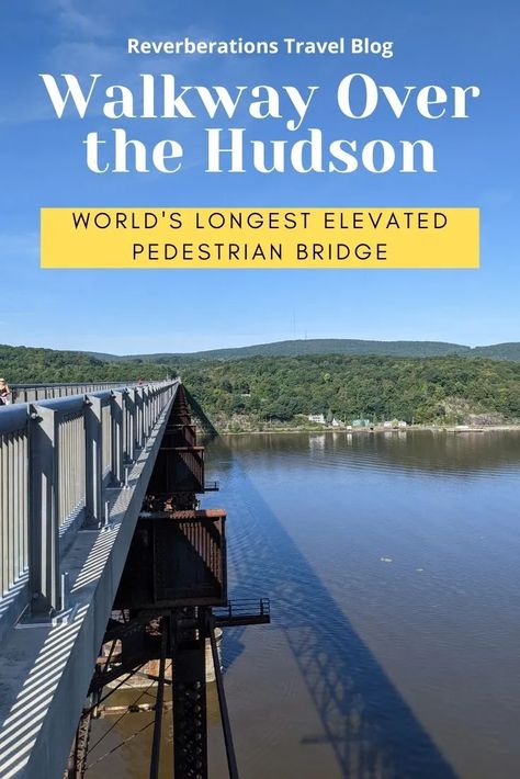 The Walkway Over the Hudson is the world's longest elevated pedestrian bridge and offers unobstructed 360-degree views over the river and the nearby cities. It makes a fun day trip from NYC! Walkway Over The Hudson, Day Trip To Nyc, New York State Parks, Nyc Travel Guide, East Coast Usa, Nyc Instagram, New York Vacation, East Coast Road Trip, To Do In New York