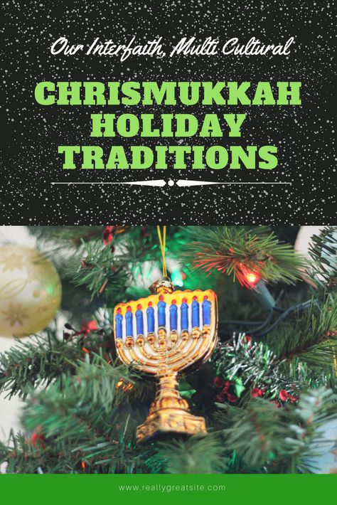 Interfaith Holiday Decor, Christmas And Hannukah Together, Hanukkah Christmas Decorations, Hanukkah And Christmas Together, Christmukkah Decor, Chrismukkah Decorations, Hanukkah Bush, Jewish Christmas, Hanukkah Traditions